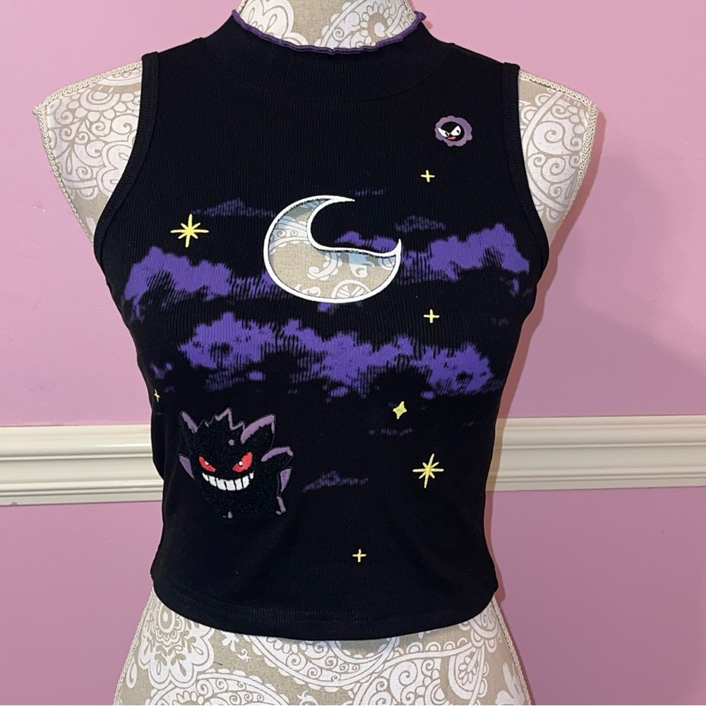 SOLD OUT Elemoli pokemon ghost gengar gastly crop top emo goth gothic Lolita